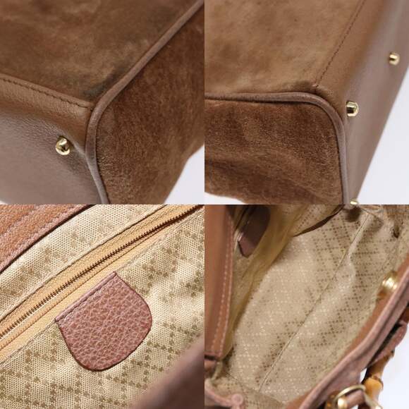 GUCCI Bamboo Hand Bag Suede Brown Gold 000 123 000 123 - Picture 11 of 13